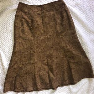 Talbots Womens Long Brown Tapestry A-Line